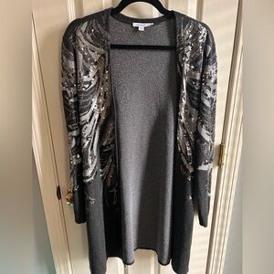 Chico's Size 3 - EUC - Grey and Black Knit Sweater with sparkle